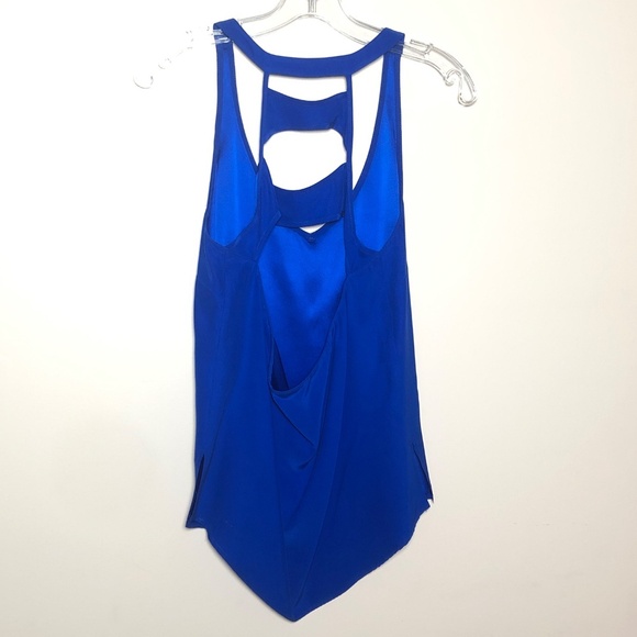 Amanda Uprichard Royal Blue 100% silk Sleeveless tank top blouse - Picture 2 of 6